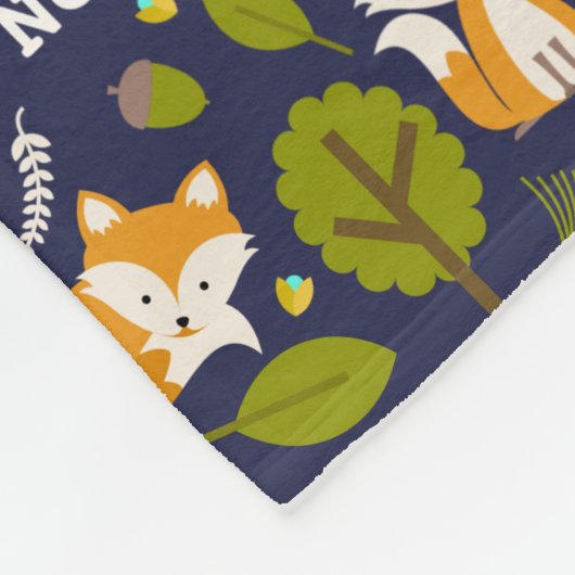 Fox-Waldblaues personalisiertes Fleecedecke (Ecke)