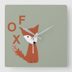 Fox-Waldgeschöpf Quadratische Wanduhr
