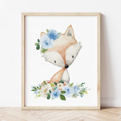 Fox, Waldtiere, Boho, Blüten Poster