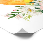 Fox, Waldtiere, Boho, rosa Blume Poster (Ecke)