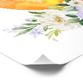 Fox, Waldtiere, Boho, violette Blumen Fotodruck (Ecke)
