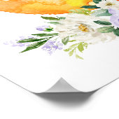 Fox, Waldtiere, Boho, violette Blumen Poster (Ecke)