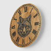 Fox Wall Clock - Wildlife Wooden Style  Große Wanduhr (Winkel)