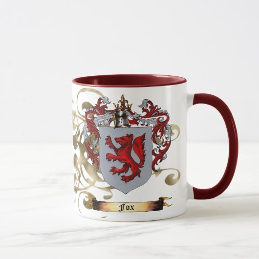 Fox-Wappen (2-sided) Tasse (Rechts)