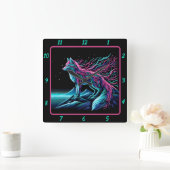 Fox Watching über Berge Quadratische Wanduhr (Zuhause)