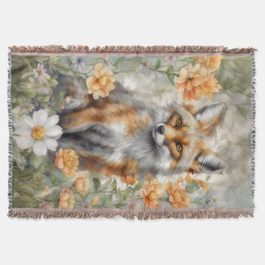 Fox Watercolor Artwork Decke (Vorderseite)