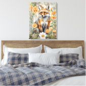 Fox Watercolor Artwork Leinwanddruck (Insitu (Schlafzimmer))