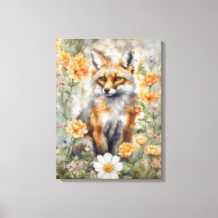 Fox Watercolor Artwork Leinwanddruck