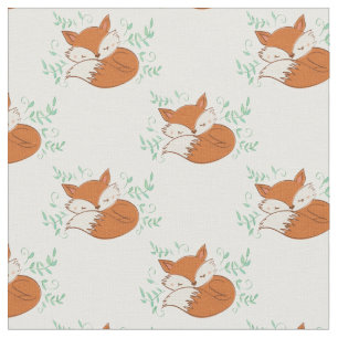 Fox Watercolor Baby Room Decke Woodland Tier Stoff