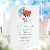 Fox Watercolor Boy Babydusche Einladung
