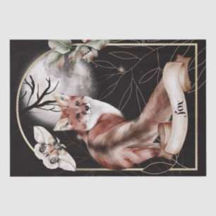 Fox Watercolor Fall Mysteriöses Orakel im Herbst Seidenpapier