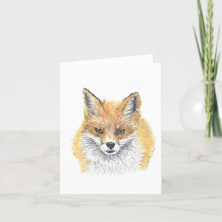 Fox Watercolor Karte - Von handgemalten Original