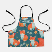 Fox Watercolor Personalisiertes Muster Schürze (Vorderseite)
