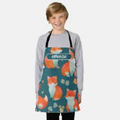 Fox Watercolor Personalisiertes Muster Schürze (Getragen)