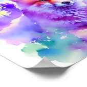 Fox Watercolor Portrait 1 Holiday Postkarte Poster (Ecke)