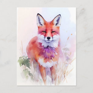 Fox Watercolor Portrait 2 Postkarte