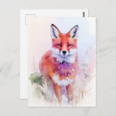 Fox Watercolor Portrait 2 Postkarte (Vorne/Hinten)