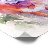 Fox Watercolor Portrait 2 Postkarte Poster (Ecke)