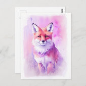 Fox Watercolor Portrait 3 Postkarte (Vorne/Hinten)