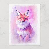 Fox Watercolor Portrait 3 Postkarte (Vorderseite)