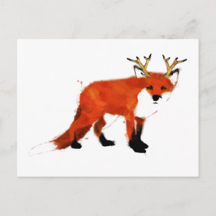 Fox Watercolor Postkarte