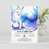 Fox Watercolor Woodland Birthday Einladung (Stehend Vorderseite)
