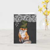 Fox Wear Hats Grußkarten Karte (Gelbe Blume)