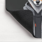Fox Wearing Hoodie Funny Coole Tierart Mousepad (Ecke)