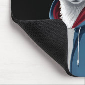 Fox Wearing Hoodie Funny Coole Tierart Mousepad (Ecke)