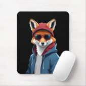 Fox Wearing Hoodie Funny Coole Tierart Mousepad (Mit Mouse)