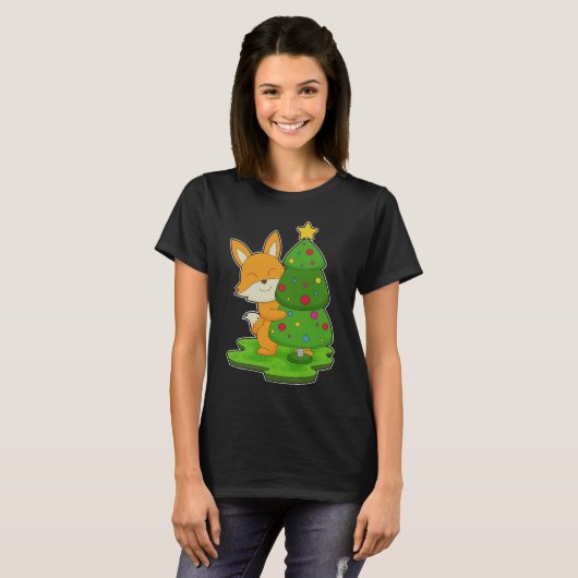 Fox Weihnachtsbaum T-Shirt (Vorne ganz)