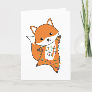 Fox Weihnachtsschnee Wintertiere Füchse Adult Clot Feiertagskarte