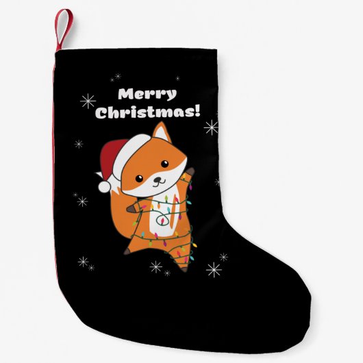 Fox Weihnachtsschnee Wintertiere Füchse Adult Clot Kleiner Weihnachtsstrumpf (Vorderseite)
