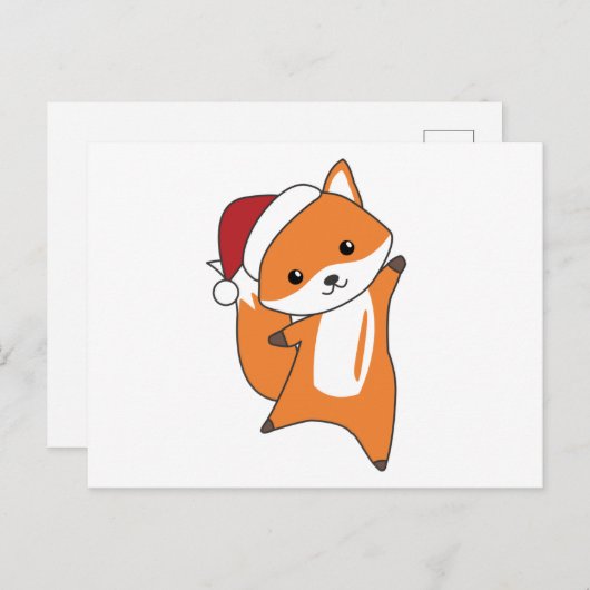 Fox Weihnachtsschnee Wintertiere Füchse Postkarte (Vorne/Hinten)