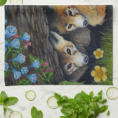 Fox-Welpen-Tee-Tuch Küchentuch (Gefaltet)