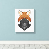 Fox wie Bandit mit KerChief Leinwanddruck (Insitu (Holzboden))