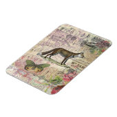 Fox Wildlife Collage Vintag Illustration Magnet (Linke Seite)
