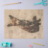 Fox Wildlife Retro Zeichnend Seidenpapier (Basteln)
