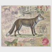 Fox Wildlife Vintag Animal Illustration Geschenkpapier (Flach)