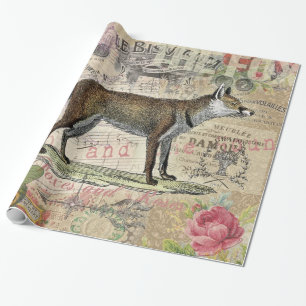 Fox Wildlife Vintag Animal Illustration Geschenkpapier