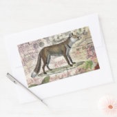 Fox Wildlife Vintag Animal Illustration Rechteckiger Aufkleber (Umschlag)