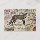 Fox Wildlife Vintag Animal Illustration Visitenkarte (Rückseite)