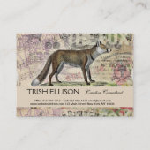 Fox Wildlife Vintag Animal Illustration Visitenkarte (Vorderseite)