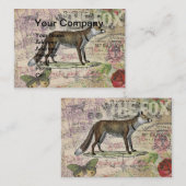 Fox Wildlife Vintag Animal Illustration Visitenkarte (Vorne/Hinten)