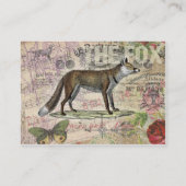 Fox Wildlife Vintag Animal Illustration Visitenkarte (Rückseite)