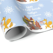 Fox Winter Baby Dusche Es ist kaltes Geschenk drau Geschenkpapier (Rolleneckpunkt)