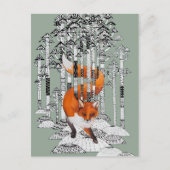 Fox Winter Postkarte (Vorderseite)