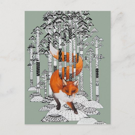 Fox Winter Postkarte (Vorderseite)