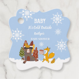 Fox Winter Snowflakes Baby Duschgeschenk Geschenkanhänger