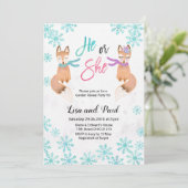 Fox-Wintergeschlecht decken Einladung auf (Stehend Vorderseite)